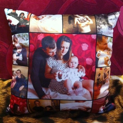 Подушка с семейными фотографиями