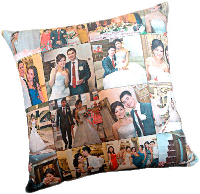 Свадебные подушки с фотографиями. Печать на подушках свадебных фотографий.